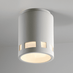 Justice Design CER-6107W Radiance Cylinder Modern Ceramic LED Outdoor Flush Lighting