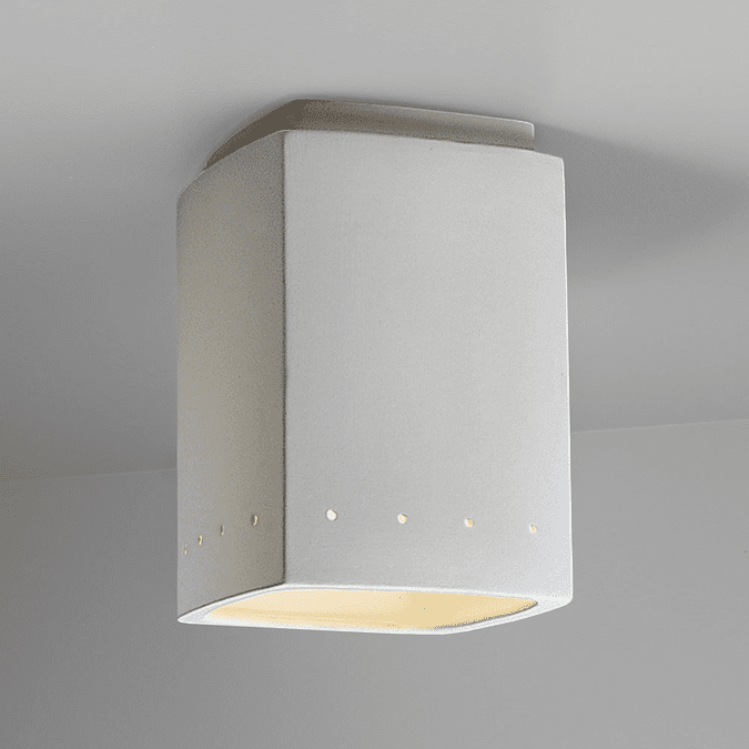 Justice Design CER-6115 Radiance Rectangle Contemporary Ceramic LED Flush Mount Light Fixture