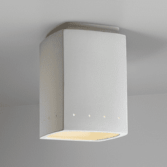 Justice Design CER-6115W Radiance Rectangle Modern Ceramic LED Outdoor Flush Mount Lighting Fixture