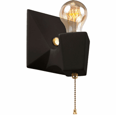 Justice Design CER-7011-CRB-BRSS American Classics Carbon Matte Black Wall Mounted Lamp