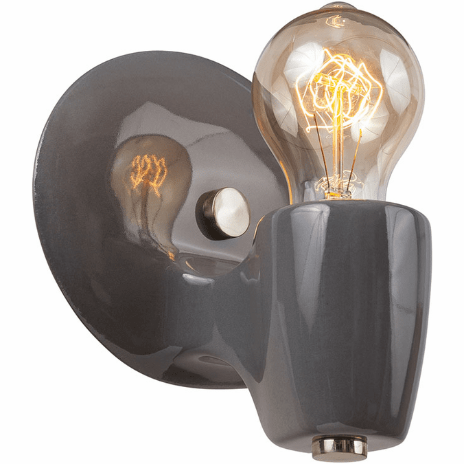 Justice Design CER-7021-GRY-NCKL American Classics Gloss Grey Wall Lighting Fixture