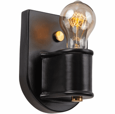 Justice Design CER-7031-CRB-BRSS American Classics Carbon Matte Black Wall Sconce Lighting