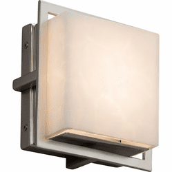 Justice Design CLD-7561W-NCKL Clouds Avalon Modern Brushed Nickel LED Outdoor Square Light Sconce