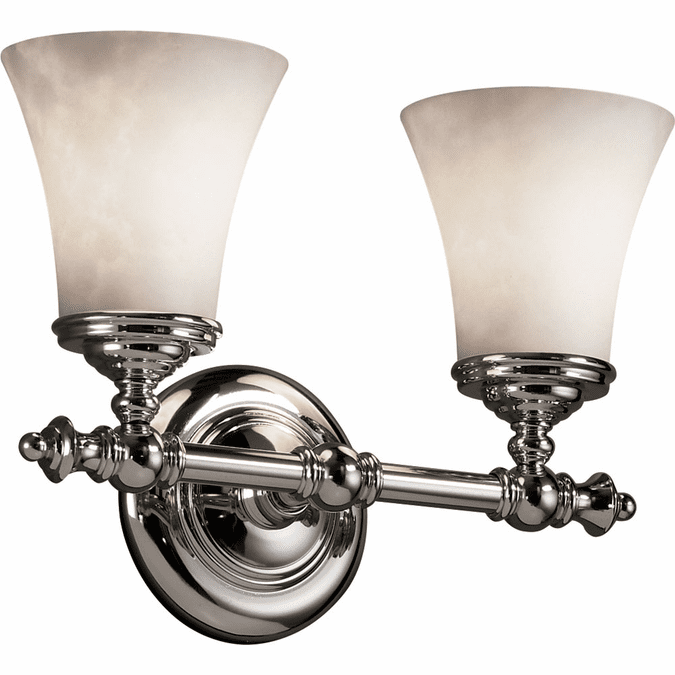 Justice Design CLD-8522-20 Clouds Traditional Round Flared 2-Light Bathroom Sconce Lighting