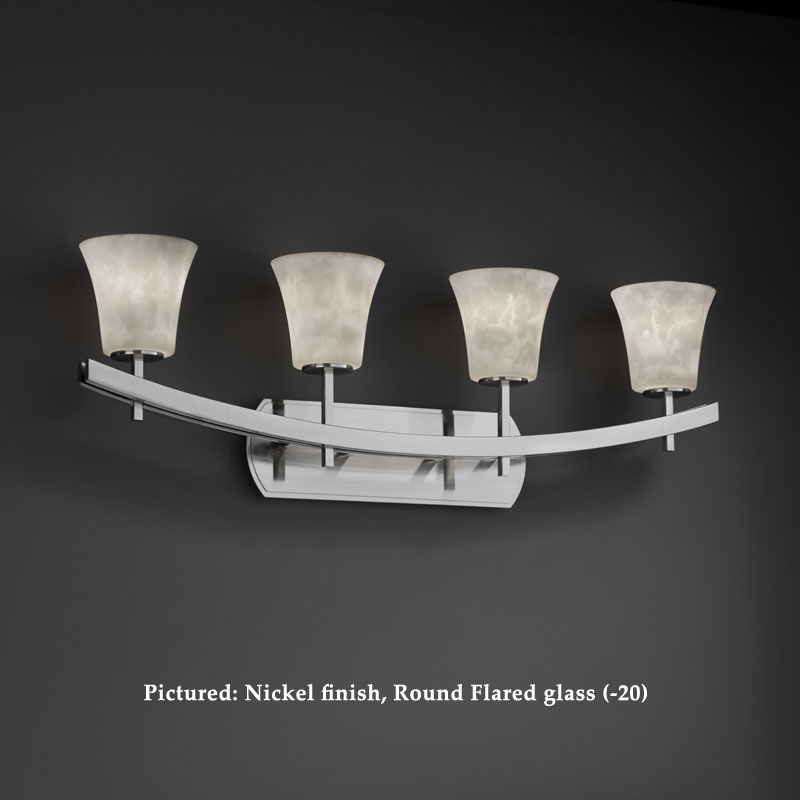 Justice Design CLD-8594 Archway Cloud Glass 4 Lamp 35 Inch Wide ...