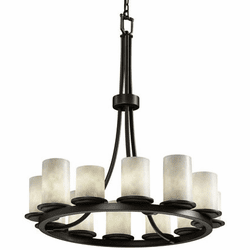 Justice Design CLD-8763-10 Clouds Dakota Modern Cylinder Chandelier Lamp