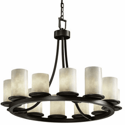 Justice Design CLD-8768-10 Clouds Dakota Modern Cylinder Hanging Chandelier