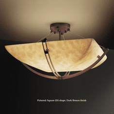 Justice Design CLD-9711 Crossbar Small 22 Inch Diameter Cloud Glass Semi Flush Light