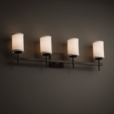 Justice Design FAB-8414 Union Textile 4-Light Bathroom Vanity Lighting