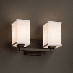 Justice Design FAB-8432 Regency Textile 2-Light Vanity Light Fixture
