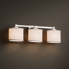 Justice Design FAB-8433 Regency Textile 3-Light Vanity Lighting Fixture