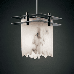 Justice Design FAL-8165 LumenAria Faux Alabaster 7.5" Tall Mini Hanging Light Fixture