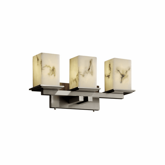 Justice Design FAL-8673-15 LumenAria Montana Contemporary Square 3-Light Lighting For Bathroom