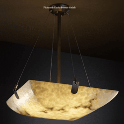 Justice Design FAL-9621-25 U-Clips Small LumenAria Faux Alabaster 21 Inch Wide Square Pendant Light