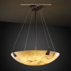 Justice Design FAL-9642 Tapered Clips Small Faux Alabaster LumenAria Hanging Light - Transitional