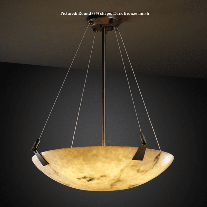 Justice Design FAL-9642 Tapered Clips Small Faux Alabaster LumenAria Hanging Light - Transitional