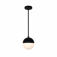 Justice Design FSN-4150-OPAL-MBLK Fusion Ion Contemporary Matte Black Mini Drop Lighting