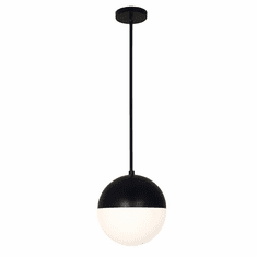 Justice Design FSN-4151-OPAL-MBLK Fusion Ion Modern Matte Black Mini Ceiling Light Pendant