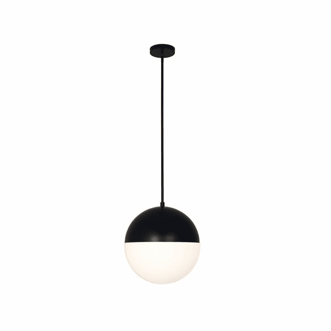 Justice Design FSN-4152-OPAL-MBLK Fusion Ion Contemporary Matte Black Drop Ceiling Light Fixture