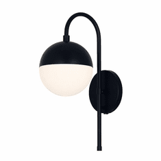 Justice Design FSN-4157-OPAL-MBLK Fusion Ion Modern Matte Black Wall Lamp