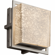 Justice Design FSN-7561W-MROR-NCKL Fusion Avalon Modern Brushed Nickel LED Exterior Square Lamp Sconce