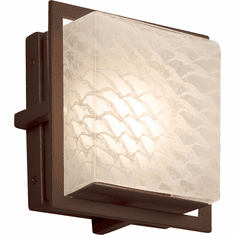 Justice Design FSN-7561W-WEVE-DBRZ Fusion Avalon Modern Dark Bronze LED Exterior Square Wall Lighting Sconce