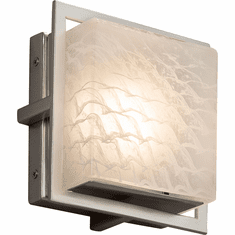 Justice Design FSN-7561W-WEVE-NCKL Fusion Avalon Modern Brushed Nickel LED Exterior Square Wall Mounted Lamp