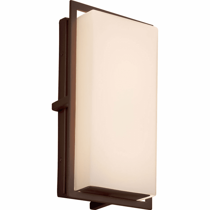 Justice Design FSN-7562W-OPAL-DBRZ Fusion Avalon Modern Dark Bronze LED Exterior Small Wall Sconce Light