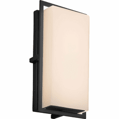 Justice Design FSN-7562W-OPAL-MBLK Fusion Avalon Contemporary Matte Black LED Outdoor Small Wall Sconce