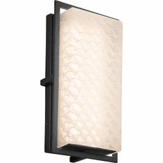 Justice Design FSN-7562W-WEVE-MBLK Fusion Avalon Modern Matte Black LED Exterior Small Sconce Lighting