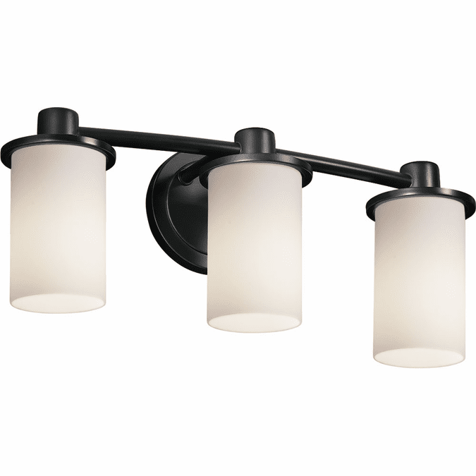 Justice Design FSN-8513-10 Fusion Rondo Modern Cylinder 3-Light Vanity Lighting Fixture