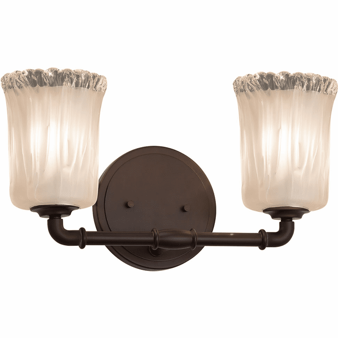 Justice Design GLA-8462 Veneto Luce Bronx Modern 2-Light Bathroom ...