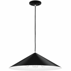 Justice Design NSH-8946-MBWT Artisan Glass Edgeworth EVOLV Contemporary Matte Black with White Interior Hanging Light