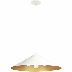 Justice Design NSH-8946-MTGD Artisan Glass Edgeworth EVOLV Contemporary Matte White with Champagne Gold Interior Pendant Hanging Light