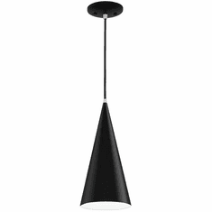 Justice Design NSH-8947-MBWT Artisan Glass Edgeworth EVOLV Modern Matte Black with White Interior Mini Ceiling Pendant Light