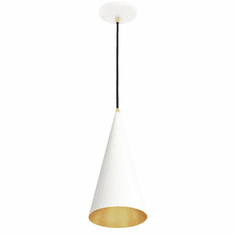 Justice Design NSH-8947-MTGD Artisan Glass Edgeworth EVOLV Contemporary Matte White with Champagne Gold Interior Mini Ceiling Light Pendant