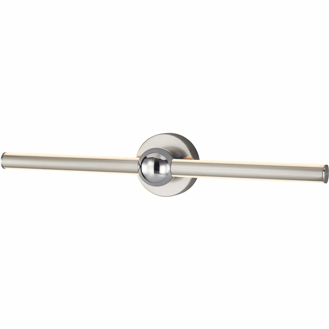 Justice Design NSH-9125-NCCR Arzy Modern Brushed Nickel w/ Chrome Accents LED 27.5" Vanity Light