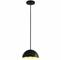 Justice Design NSH-9840-CBGD Artisan Glass Edgeworth EVOLV Modern Matte Black with Champagne Gold interior Mini Pendant Light - alt