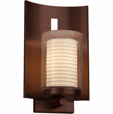 Justice Design POR-7591W-10-SAWT-DBRZ Limoges Embark Modern Dark Bronze Outdoor Lamp Sconce