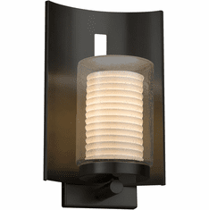 Justice Design POR-7591W-10-SAWT-MBLK Limoges Embark Contemporary Matte Black Exterior Wall Sconce Lighting