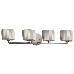 Justice Design POR-8464 Limoges Bronx Contemporary 4-Light Lighting For Bathroom