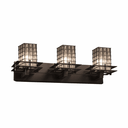 Justice Design WGL-8173 Wire Glass Metropolis Modern 3-Light Bath Lighting