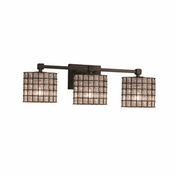 Justice Design WGL-8423 Wire Glass Tetra Contemporary 3-Light Vanity Lighting