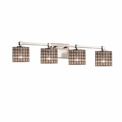 Justice Design WGL-8424 Wire Glass Tetra Contemporary 4-Light Vanity Light