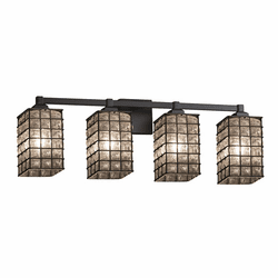 Justice Design WGL-8434 Wire Glass Regency Modern 4-Light Bath Lighting Fixture
