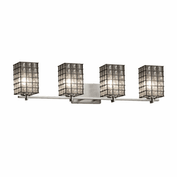 Justice Design WGL-8444 Wire Glass Era Modern 4-Light Bathroom Light Fixture