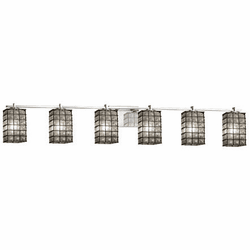 Justice Design WGL-8446 Wire Glass Era Modern 6-Light Bathroom Vanity Lighting