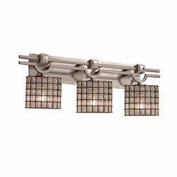 Justice Design WGL-8503 Wire Glass Argyle Modern 3-Light Bathroom Sconce