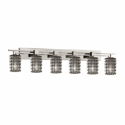 Justice Design WGL-8706 Wire Glass Aero Modern 6-Light Vanity Light Fixture
