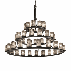 Justice Design WGL-8714-10 Wire Glass Dakota Modern Hanging Chandelier